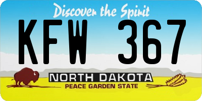 ND license plate KFW367