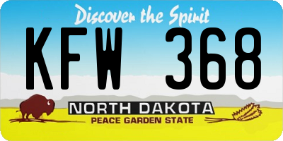 ND license plate KFW368