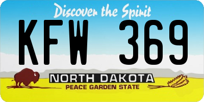ND license plate KFW369