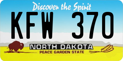 ND license plate KFW370