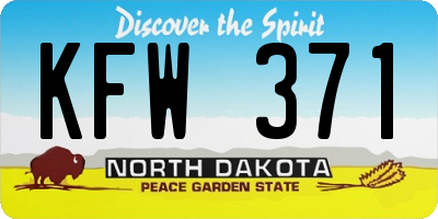 ND license plate KFW371