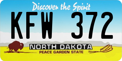 ND license plate KFW372