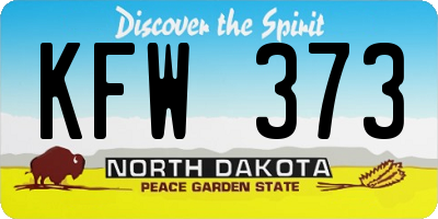 ND license plate KFW373