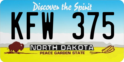 ND license plate KFW375