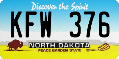 ND license plate KFW376