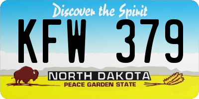 ND license plate KFW379