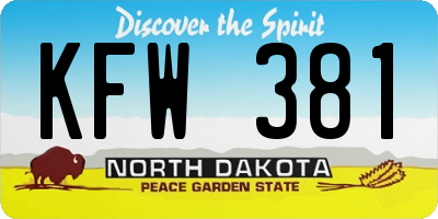 ND license plate KFW381
