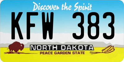 ND license plate KFW383