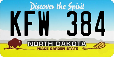 ND license plate KFW384