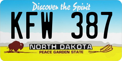 ND license plate KFW387