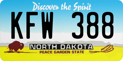 ND license plate KFW388