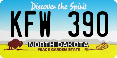 ND license plate KFW390