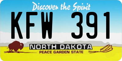 ND license plate KFW391