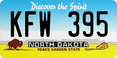 ND license plate KFW395