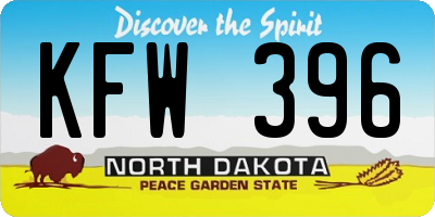 ND license plate KFW396
