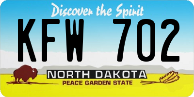 ND license plate KFW702