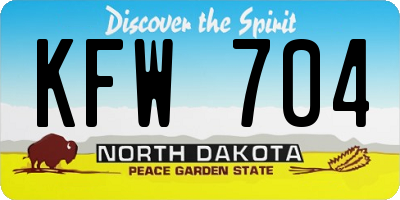 ND license plate KFW704