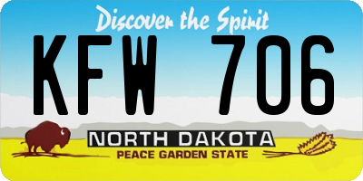 ND license plate KFW706