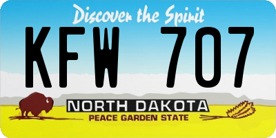 ND license plate KFW707