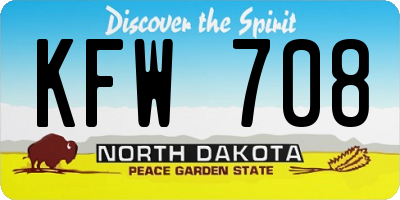 ND license plate KFW708