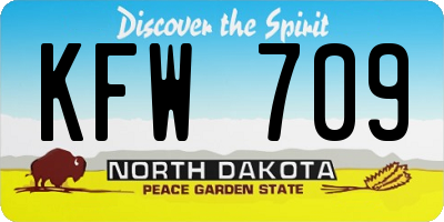 ND license plate KFW709