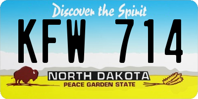 ND license plate KFW714