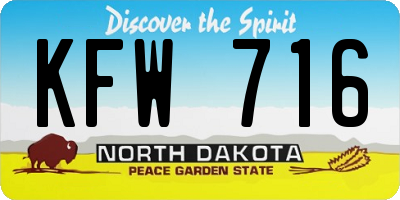 ND license plate KFW716