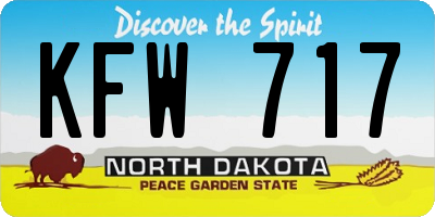 ND license plate KFW717