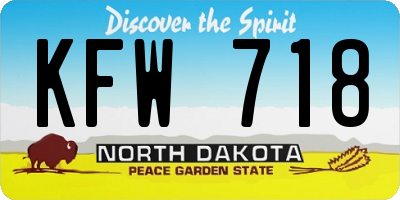 ND license plate KFW718