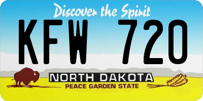 ND license plate KFW720