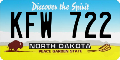 ND license plate KFW722