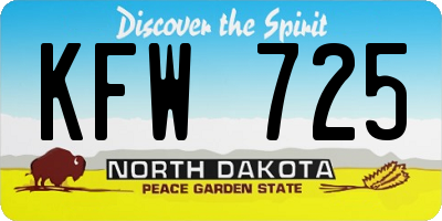 ND license plate KFW725