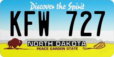 ND license plate KFW727