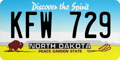 ND license plate KFW729