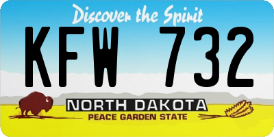 ND license plate KFW732