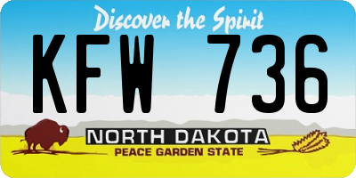 ND license plate KFW736