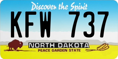 ND license plate KFW737