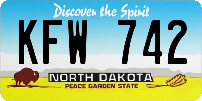 ND license plate KFW742