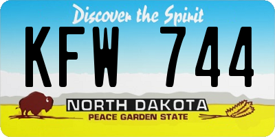 ND license plate KFW744