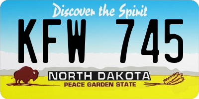 ND license plate KFW745