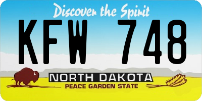 ND license plate KFW748