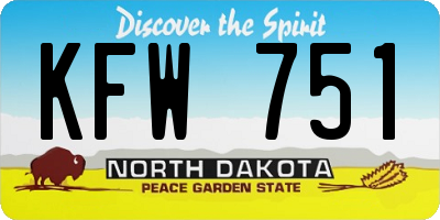 ND license plate KFW751