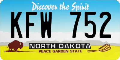 ND license plate KFW752