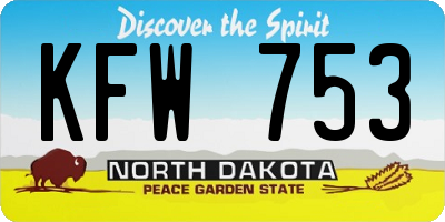 ND license plate KFW753
