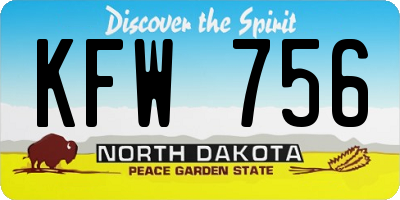 ND license plate KFW756