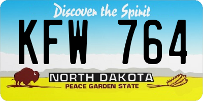ND license plate KFW764