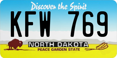 ND license plate KFW769