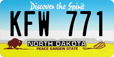 ND license plate KFW771