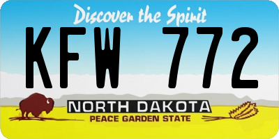 ND license plate KFW772