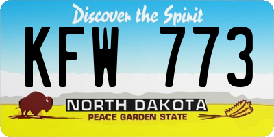 ND license plate KFW773